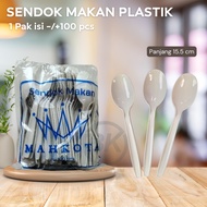 BK888 ECONOMICAL LONG PLASTIC TABLESPOONS WHITE CROWN BUTEK CONTENTS 1PCS CHEAP PLASTIC SPOON/S LONG
