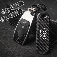 Carbon Fiber Car Accessories Keychain Durable Stylish Holder for Audi A4 B8 A3 8P 8V S3 A5 A6 S6 C6 