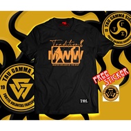 MWW Master Wielder of the Whip Triskelion Fratshirt Tau gamma phi / sigma (COMES WITH STICKER) Cotto