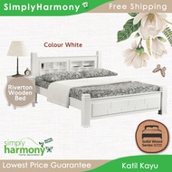Riverton Queen Size Solid Wood Bed / Katil Kayu / Wooden Pull Out / Solid Wood Bed / Queen Size Bed / SW Harmony