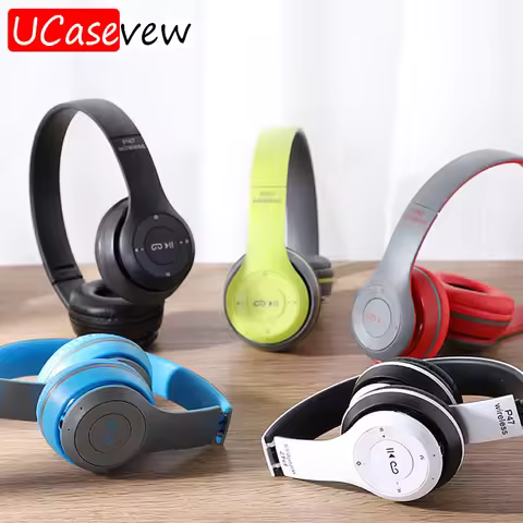 P47 Wireless Helmets Foldable Bluetooth Headphones Noise Cancelling Stereo Earbuds with Microphone H