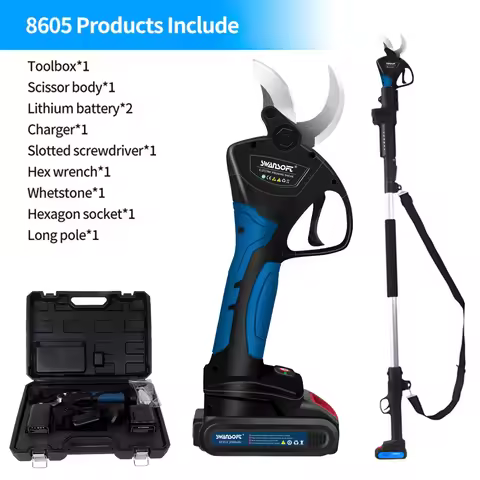 2AH 4 Gear Cordless Pruner Shear Efficient Fruit Tree Bonsai Pruning Electric Tree Branches Cutter F