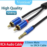 Vention สาย RCA 3.5มิลลิเมตรชายกับ2RCA ชาย Aux สเตอริโอ S Plitter สายสัญญาณเสียง3.5มิลลิเมตรแจ็คอาร์ซีเอ Aux เคเบิ้ลสำหรับเครื่องขยายเสียงมาร์ทโฟนโฮมเธียเตอร์ดีวีดีอาร์ซีเอ Aux เคเบิ้ลเสียงเพื่อสเตอริโอแจ็คหนึ่งจุดสองสายสัญญาณเสียง