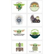The Mandalorian The Child Tattoos - 2" x 1.75" (8 Pcs) | Assorted Multicolor Design Tattoos - Perfec