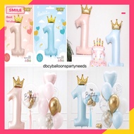 crown number foil balloon 40inch/3ft prince & princess number balloon birthday partyneeds decoration