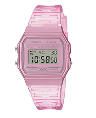 NEW!!!! Casio Digital นาฬิกาข้อมือชาย/หญิง สายเรซินใส รุ่น F-91WS(F-91WS-2D/F-91WS-4D/F-91WS-7D/F-91