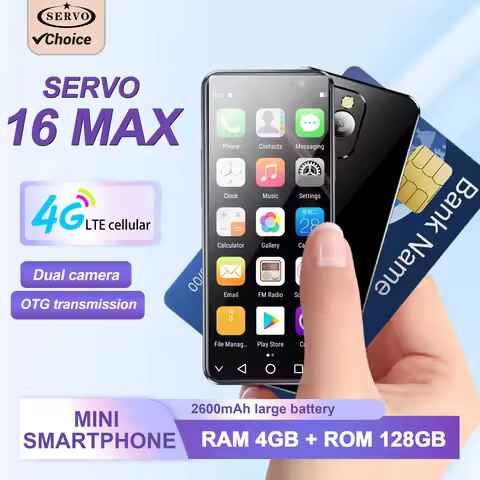 SERVO 16MAX Mini Android Smartphone 4G LTE Cellular 4GB+128GB 4" HD Diaplay Cellphones 8MP 2600mAh F
