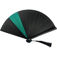 Hand Held Fan for Women Japanese Vintage Bamboo Silk Elegant for Dance Music Festival Wedding Church