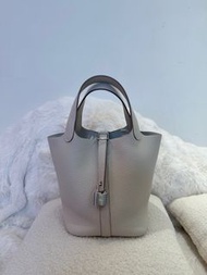👜Hermes Picotin 18 10 奶昔白🤍銀扣 | TC皮 | K stamp