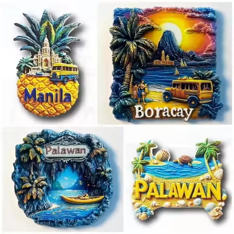 Philippines Fridge Magnets Boracay Vigan Calle Crisologo Souvenirs Manila Chocolate Hills Palawan Fr
