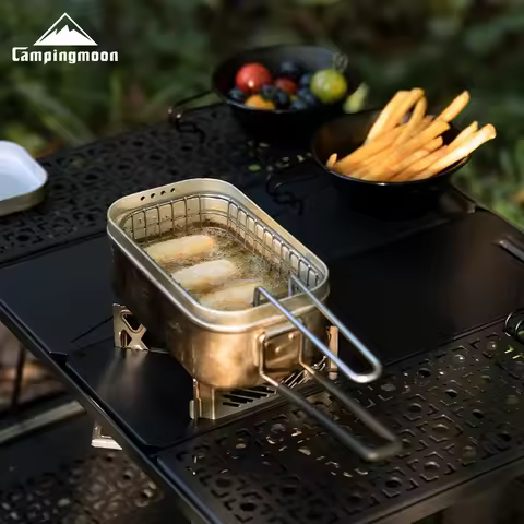 S-1215 Fried Net Small Camping Folding Stainless Steel Frying Frying French Fries Fried Net Picnic L