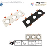 Lighting Fixtures &amp; Eyeball Fitting Black / White Eyeball Casing - ( Triple ) Square Rectangle Adjustable Positive Angle