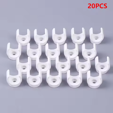 20Pcs 20mm PVC Water Pipe Clamps Clips Connector Fit For 0.5/0.79 Inch OD TV Trays Tubing Hose Hange