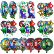 Newest Mario Red Green Star Foil Balloons Baby Shower Kids Girl Birthday Party Background Kids Birthday Party Decors