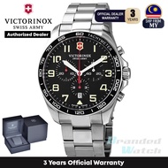 [Official Warranty] Victorinox Swiss Army 241855 Men's Fieldforce Chronograph Quartz Black Dial Stai