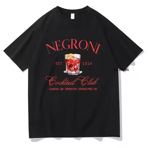 Negroni Social Club T-shirt Fashion Women's Clothing Harajuku Vintage T-shirt Unisex Street Top Patt