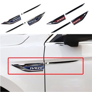 1 Set Stainless Steel Car Door Fender Metal Side Logo Stickers （Left And Right) For Toyota Raize 2021 2022 2023 Accessories