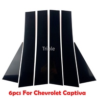 LAIFU 6Pcs Glossy Black Door Window Center Column BC Pillar Post Cover Trim Decoration Sticker Car A