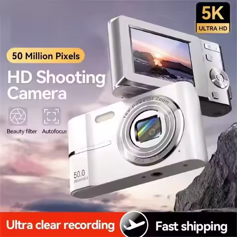 4K CCD Retro Digital Camera Portable Camera 50 Million Pixels Auto Focus Entry-level Camera Dual Cam
