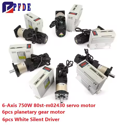 DIY 6DOF-Rotary-Stewart-Motion-Simulator 220V 750W AC Servomotor White Driver and Helical Planetary 