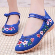 Fashion Ethnic Style Embroidered Shoes Cloth Shoes Flat Shoes Embroidered Shoes Buckle Strap Ethnic 