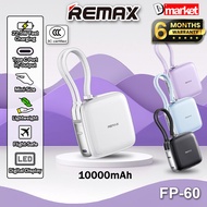 【3C Certified】Remax FP-60 10000mAh Powerbank 22.5W Fast Charging Power Bank Built-In Cable Mini Rema