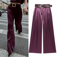 Violet Shiny satin Pants 80105 79275 (TENC)