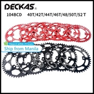 DECKAS Chainring 104BCD Round 40T/42T/44T/46T/48T/50T/52T MTB Bike Narrow Wide Teeth Symmetrical