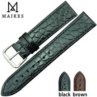 ✗✶ MAIKES Watch accessory Genuine leather watch band High quality black watch strap 20mm for watch men