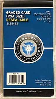 CSP - PSA Sized Graded Card Sleeves Resealable Bag - 2 Mil - 100 Bags PSA Slab / Ultra Pro One Touch