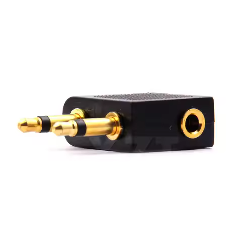 3.5mm Jack Audio Adapter Travel Earphone Plug in Sound Converter Plug 1/2 Audio Adapter for Airplane