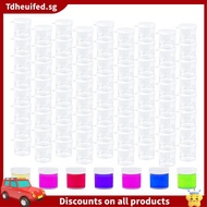 [In Stock]100-Pack Mini Plastic Paint Cups with Lids Paint Container Jars Clear Paint Storage Jars 0