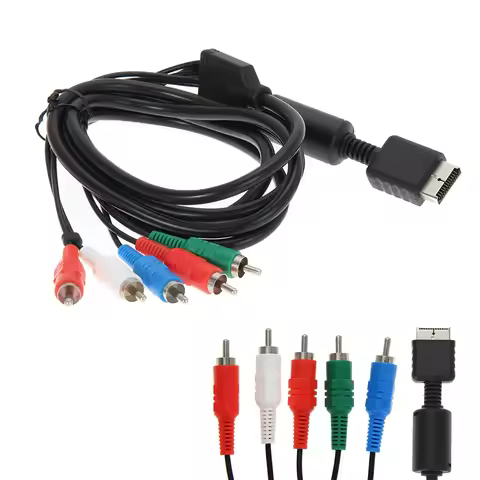 1.8m/6FT HDTV Component AV Cable for PS2 / PS3 / PS3 Slim, HD Multi Out Composite RCA Audio Video Ca