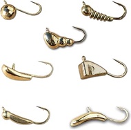 Tungsten Gold Ice Fishing Jigs - Lucky 7 Pack 4-6mm 1-2gm #8-10 Hook Lure Bait Walleye Crappie Panfi
