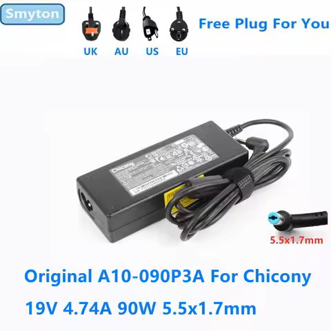 Original AC Adapter Charger For Chicony 19V 4.74A 90W 5.5x1.7mm A10-090P3A A090A029L ACER Laptop Pow