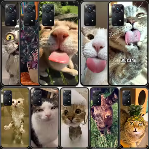 Pet Cat Funny Memes Phone Case For Redmi 13C 14C Note 13 14 Pro 5G Plus 12 12C 10 10A 10C 9 9A 9C 9T