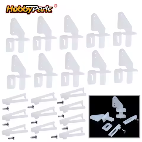 HobbyPark Nylon Micro Control Horns 20x11mm 4 Holes w/ Pin & 1.2x21mm Clevis for RC Foam Electric Pa