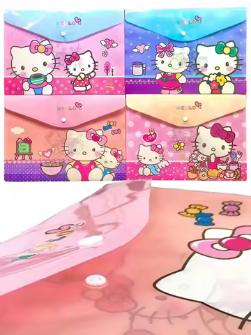1/4/8pcs HelloKittys A4 Document Bag Durable Stylish for Students Teachers for Organizing Files, Tes