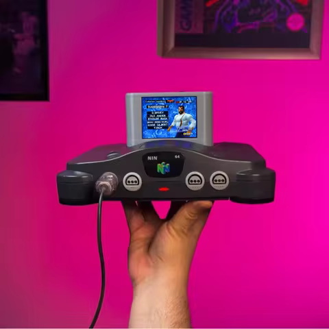 Pico N64 Cart Retro Game Everdrive with screen wiring n64 3.5 inch LCD mini screen support without m