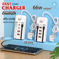 66W USB Plug Power Strip Charger Station Splitter 5V4A USB TYPE C 3.0 Fast Charger Phone Charging Pl