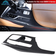 OPENMALL Carbon Fiber Car Central Console Gear Shift Box Panel Cover Trim ABS for BMW 5 Series D7J9