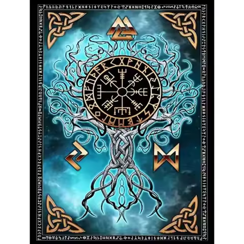 Momoart 5D DIY Diamond Painting Viking Tree Of Life Mosaic Landscape Embroidery New Arrival Abstract