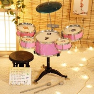 全城熱賣 - 大號兒童架子鼓初學者練習鼓爵士鼓打擊樂器早教益智音樂玩具卡通大號卡通爵士鼓粉色