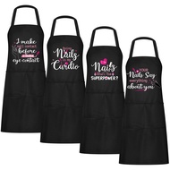 Mepase 4 Pieces Nail Tech Aprons with Pockets Funny Quotes Apron for Nail Technician Manicurists Nai