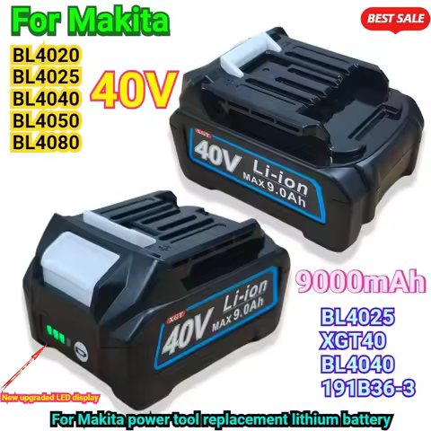 For Makita 40V MAX XGT Lithium Ion Battery 3.0AH9.0AH 9000mAh Original Battery BL4020 BL4025 BL4040 