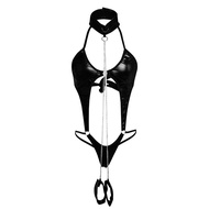 Cxcblack สิทธิบัตรหนังชุดชั้นในเซ็กซี่ catsuit Latex tempting ที่น่าตื่นเต้น sleepwear