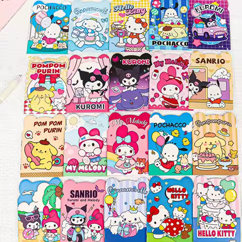 hot 20pcs Mini Notebooks - Hello Kitty, Kuromi, Cinnamoroll, My Melody Colorful Pocket Size Memo Pad