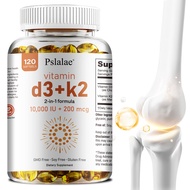 Vitamin D3 10000 Iu plus K2 200 Mcg, K2 Mk-7 plus D3 Vitamin Supplement, 2 in 1 Supports Immune, Hea