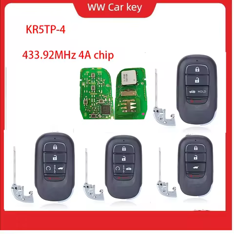 For Honda Accord Civic Pilot HR-V CR-V 2022 2023 2024 Smart Key Remote Fob 72147-3A0-A11 4/5 Buttons