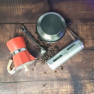 ชุด moka pot 4 ชิ้น เตาไฟฟ้า imix+3c(แถมกระดาษกรอง)+ที่บดกาแแฟมือหมุน (สแตนเลส)+ช้อน 2in1 หม้อต้มกาแ